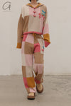 YANYAN KNITS Plaid Stand Collar Pullover YYK-YYW23-0172-PS Colorblock